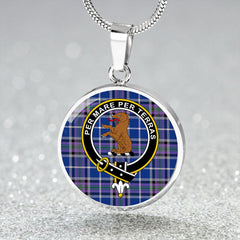 Alexander of Menstry Ancient Tartan Crest Circle Necklace