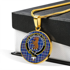 Alexander of Menstry Ancient Tartan Crest Circle Necklace