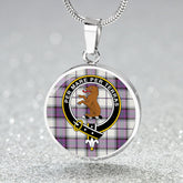 Alexander of Menstry Dress Weathered Tartan Crest Circle Necklace