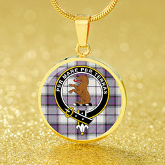 Alexander of Menstry Dress Weathered Tartan Crest Circle Necklace
