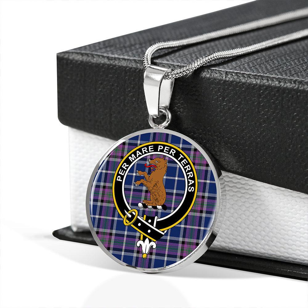 Alexander of Menstry Modern Tartan Crest Circle Necklace