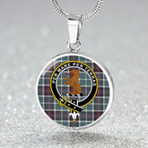 Alexander of Menstry Weathered Tartan Crest Circle Necklace