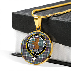 Alexander of Menstry Weathered Tartan Crest Circle Necklace