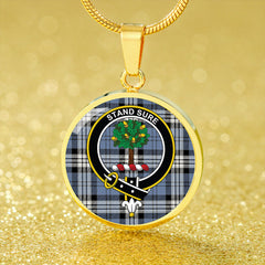Anderson Blue Ancient Tartan Crest Circle Necklace