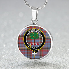 Anderson Blue Westwood Weathered Tartan Crest Circle Necklace