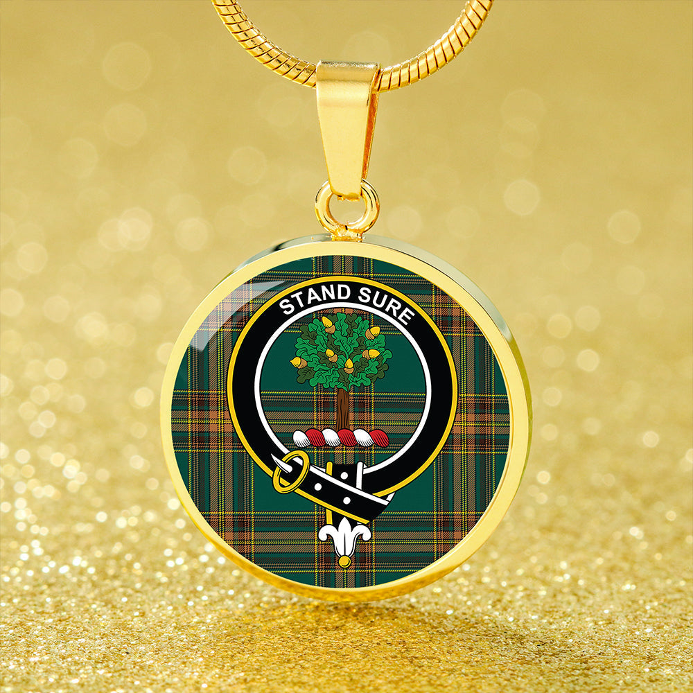 Anderson Green Modern Tartan Crest Circle Necklace