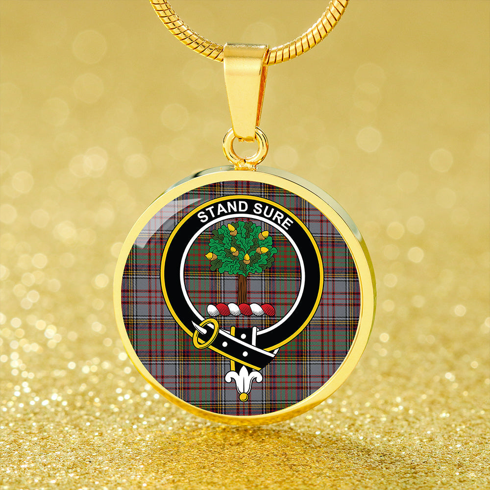Anderson Grey Modern Tartan Crest Circle Necklace