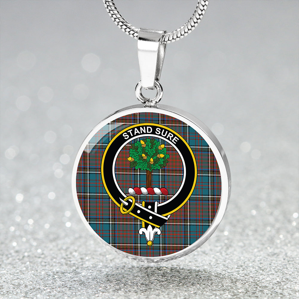 Anderson Highland Society of London Ancient Tartan Crest Circle Necklace