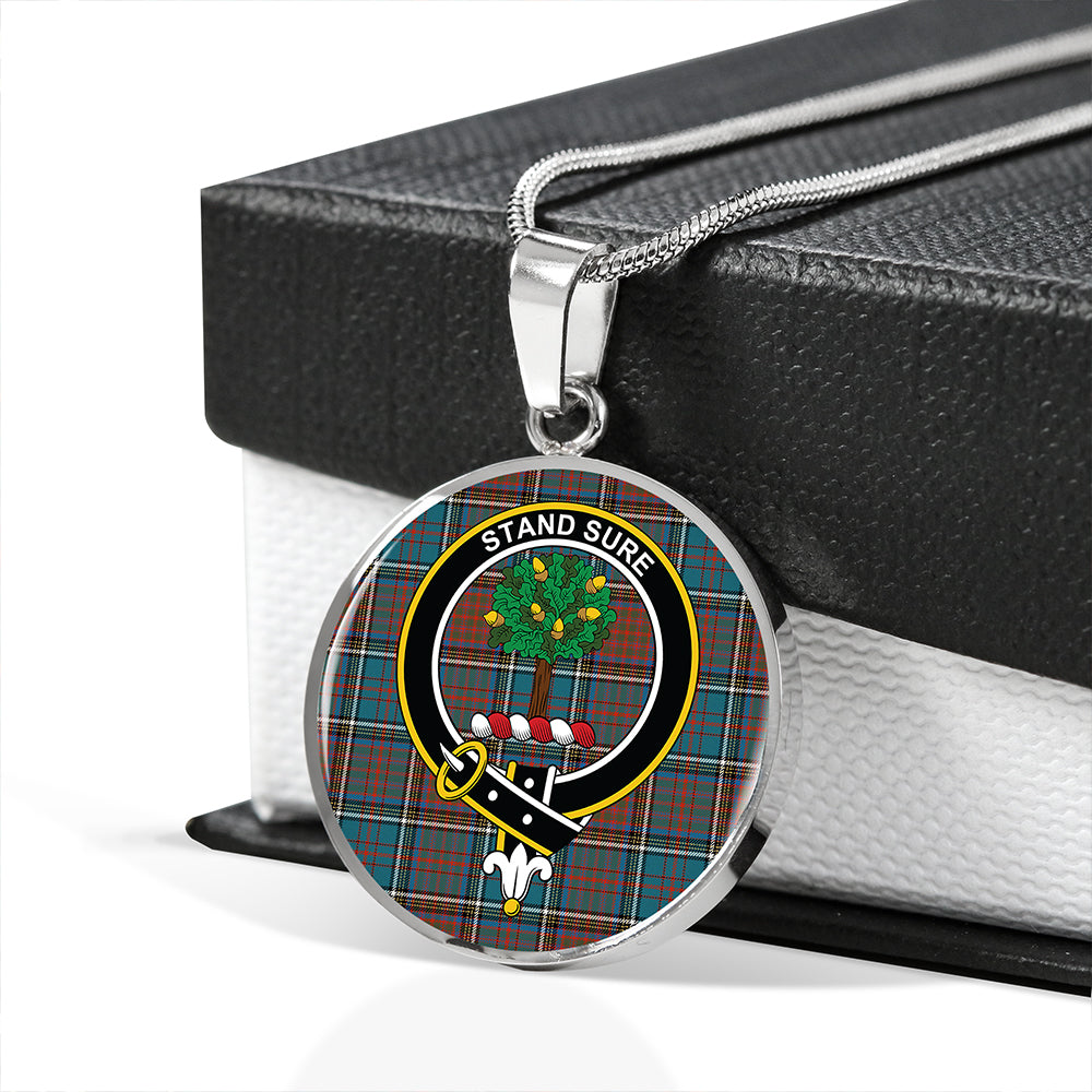 Anderson Highland Society of London Ancient Tartan Crest Circle Necklace