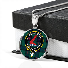 Armstrong Modern Tartan Crest Circle Necklace