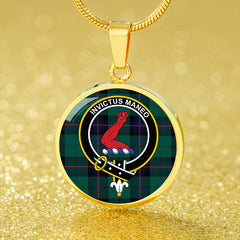 Armstrong Modern Tartan Crest Circle Necklace
