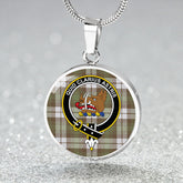 Baillie Dress Ancient Tartan Crest Circle Necklace