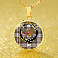 Baillie Dress Weathered Tartan Crest Circle Necklace