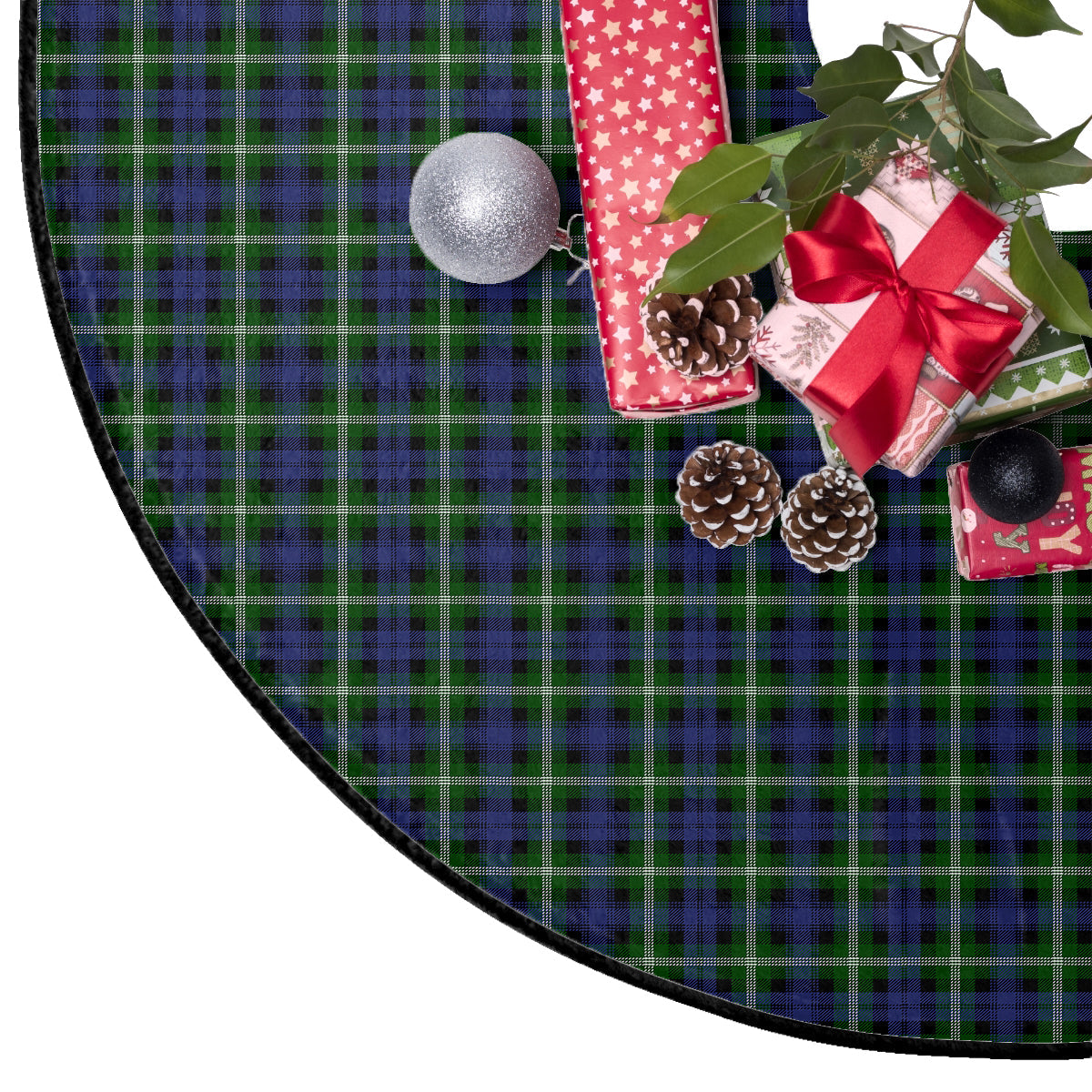 Baillie Modern Tartan Plaid Christmas Tree Skirt
