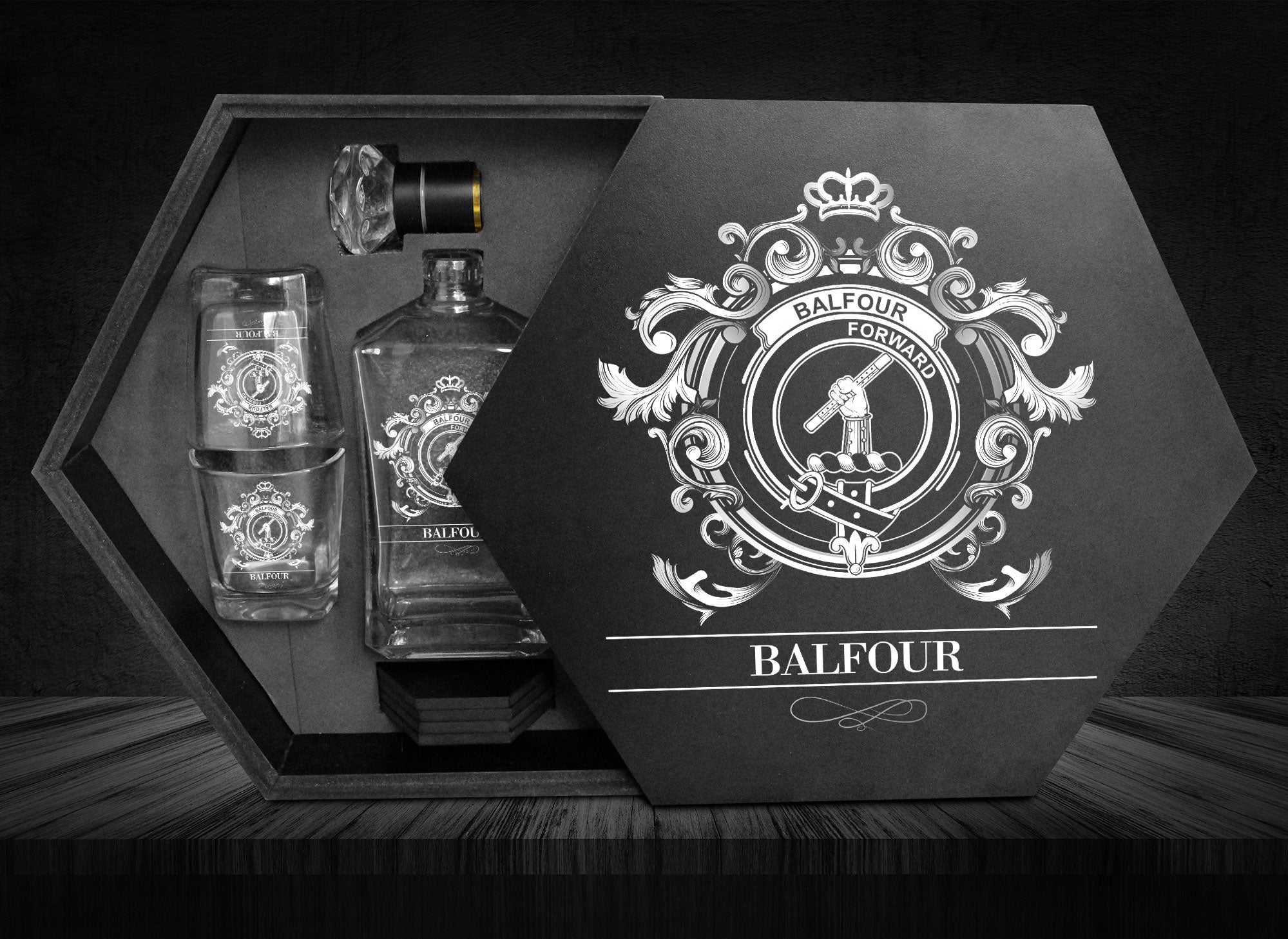 Balfour Tartan Clan Decanter Set