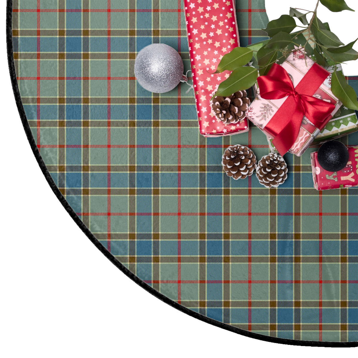 Balfour Blue Tartan Plaid Christmas Tree Skirt