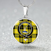 Barclay Dress Modern Tartan Crest Circle Necklace