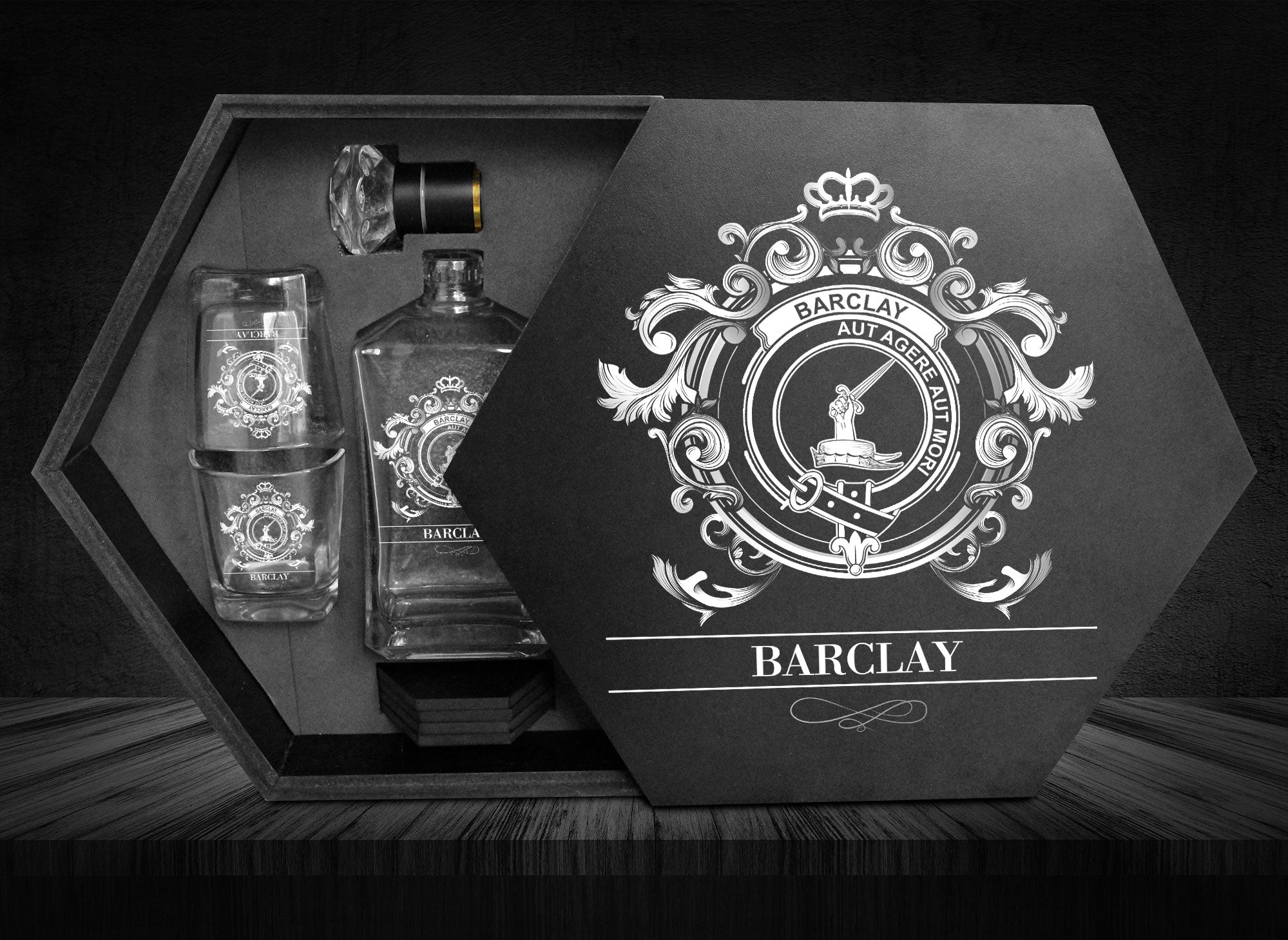 Barclay Tartan Clan Decanter Set