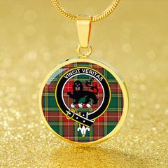 Baxter Modern Tartan Crest Circle Necklace