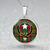 Blackstock Hunting Modern Tartan Crest Circle Necklace