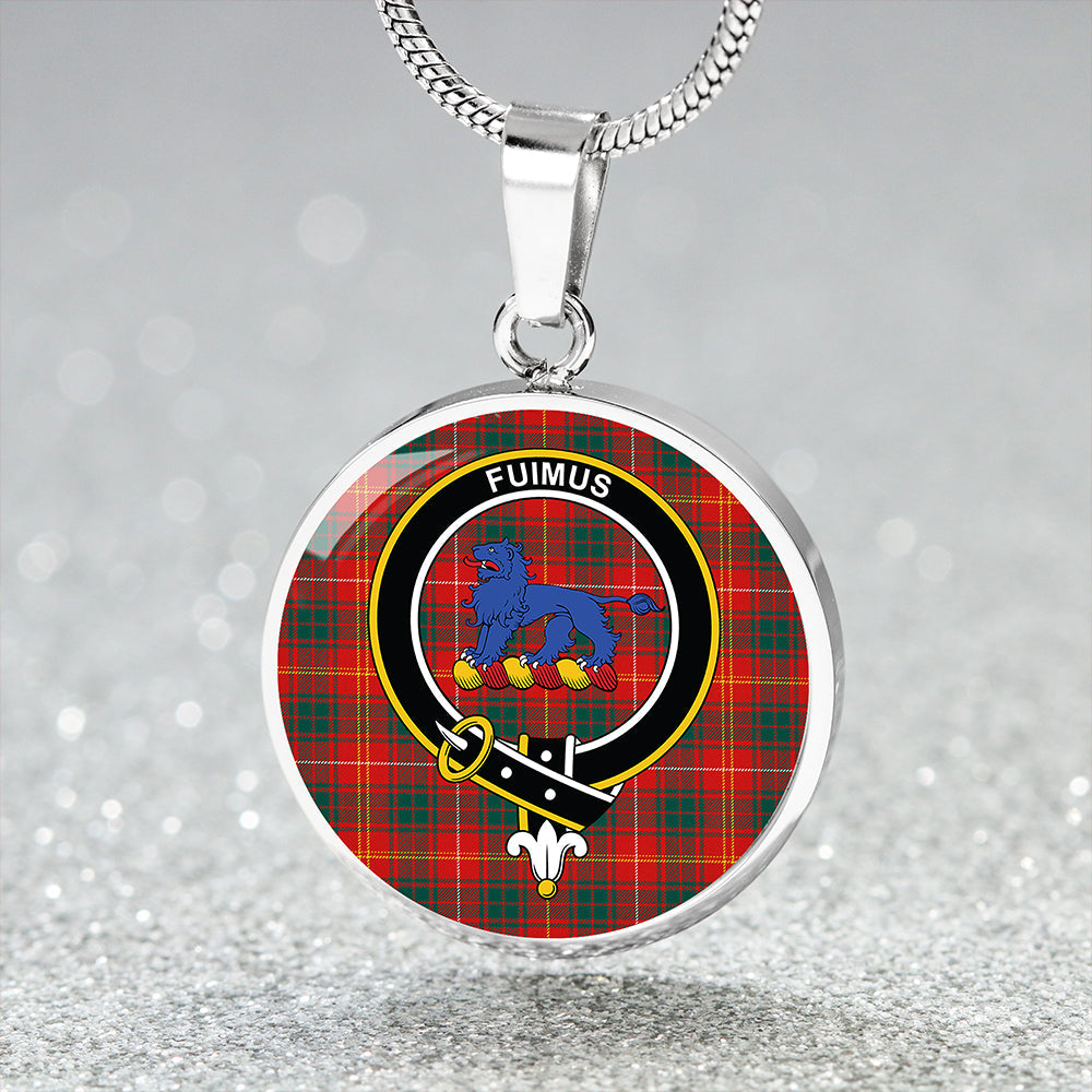 Bruce Modern Tartan Crest Circle Necklace