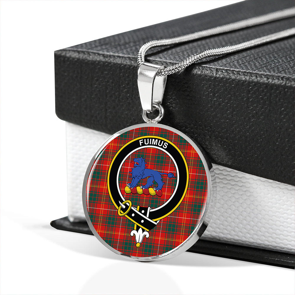 Bruce Modern Tartan Crest Circle Necklace
