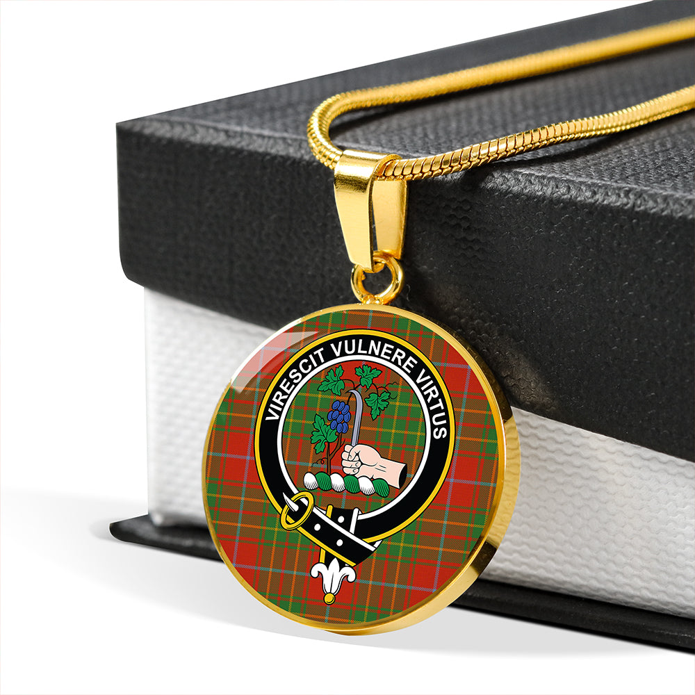 Burnett Ancient Tartan Crest Circle Necklace
