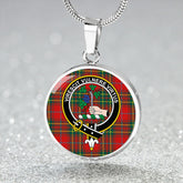 Burnett Modern Tartan Crest Circle Necklace