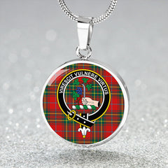Burnett Modern Tartan Crest Circle Necklace