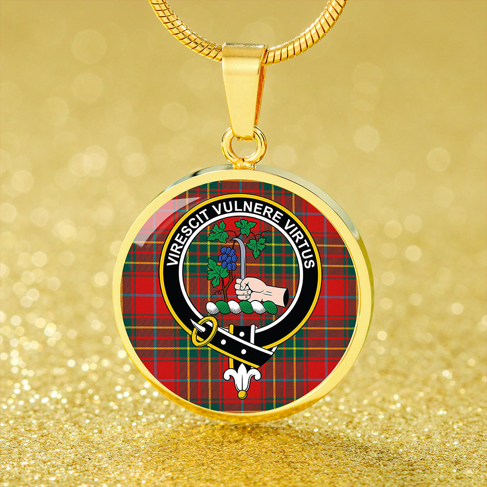 Burnett Modern Tartan Crest Circle Necklace