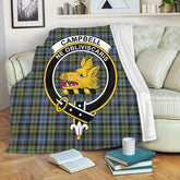 Campbell Faded Tartan Crest Premium Blanket