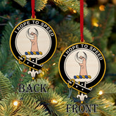 Cathcart Tartan Crest Wood Acrylic Ornament