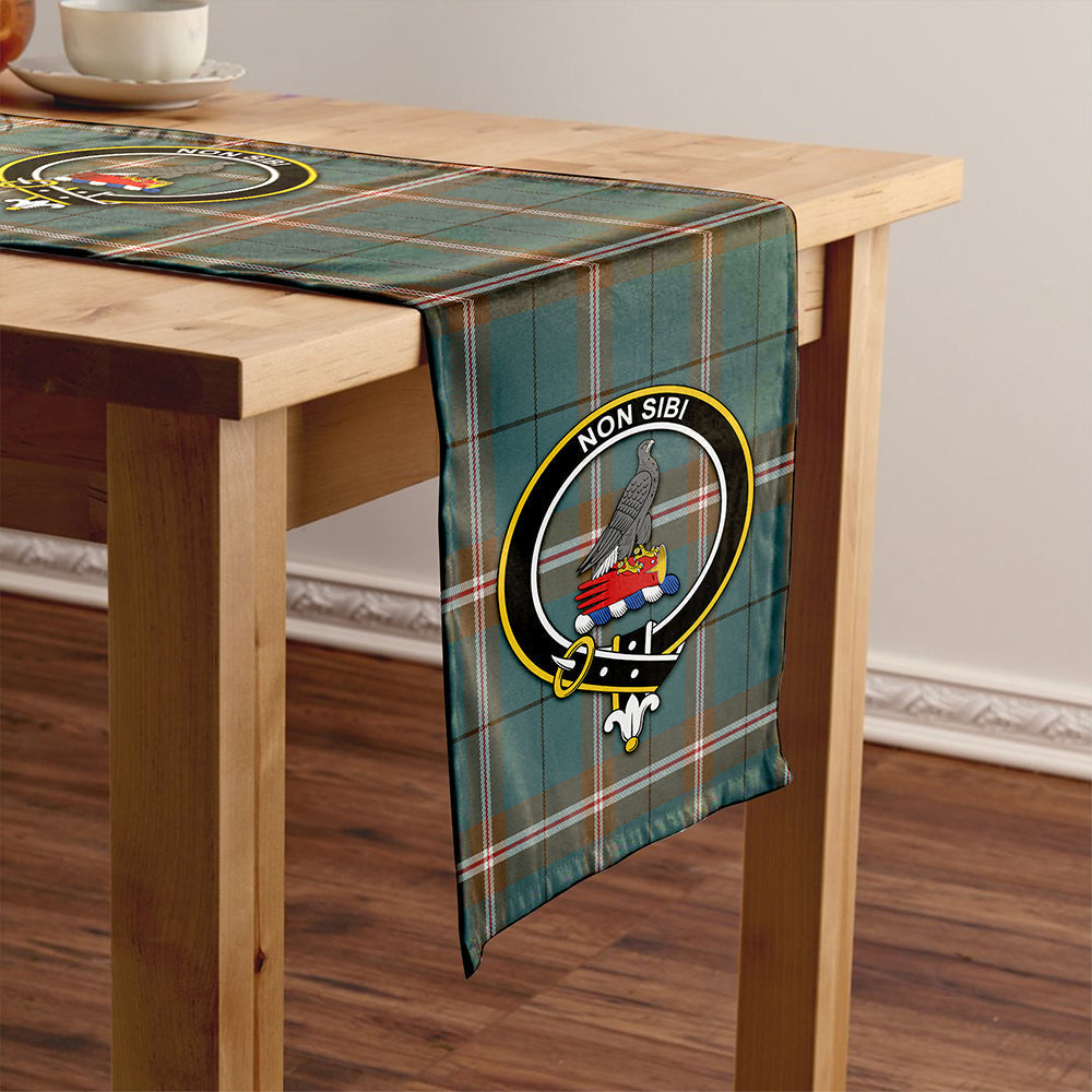 Cleland Weathered Tartan Crest Table Runner