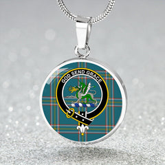 Crichton (Creighton) Ancient Tartan Crest Circle Necklace