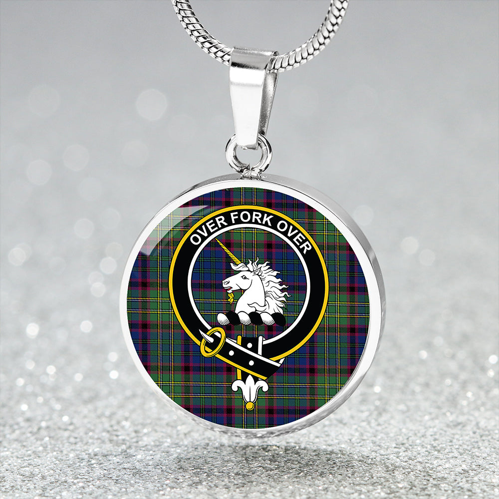 Cunningham Hunting (MacNicol Hunting #2) Modern Tartan Crest Circle Necklace
