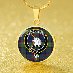 Cunningham Hunting (MacNicol Hunting #2) Modern Tartan Crest Circle Necklace
