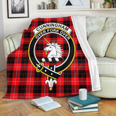 Cunningham Modern Tartan Crest Premium Blanket