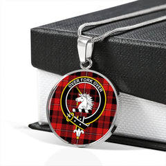 Cunningham Modern Tartan Crest Circle Necklace