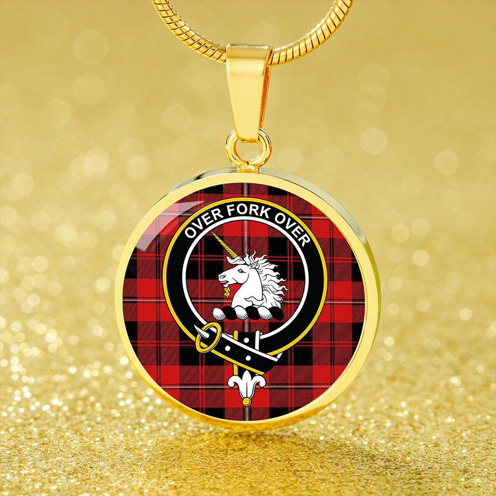 Cunningham Modern Tartan Crest Circle Necklace