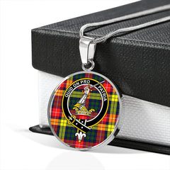 Dewar Tartan Crest Circle Necklace