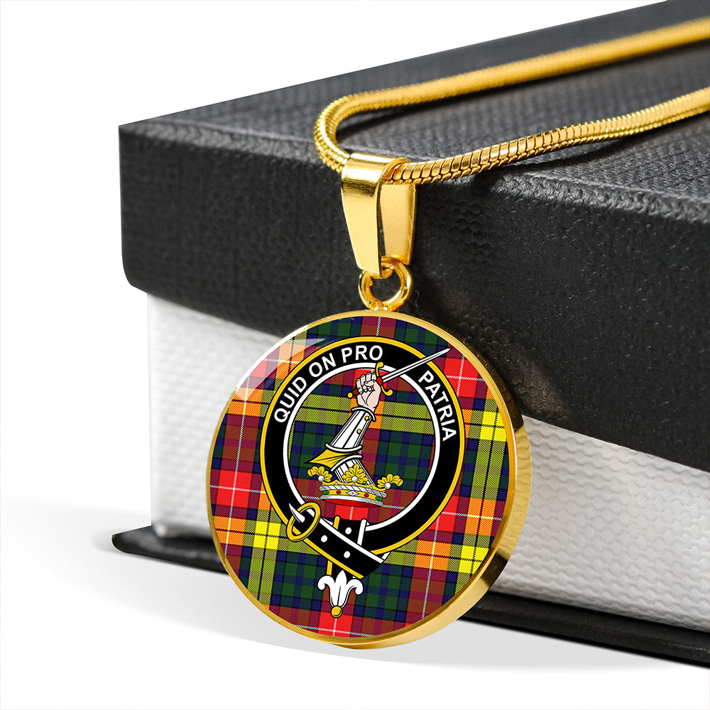 Dewar Tartan Crest Circle Necklace