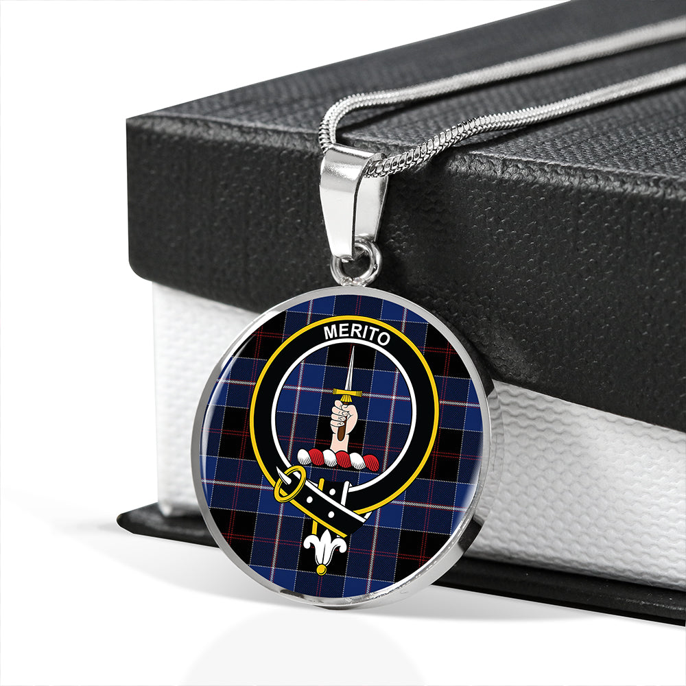 Dunlop Modern Tartan Crest Circle Necklace