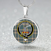 Elliot (Ellot) (Clans Originaux) Weathered Tartan Crest Circle Necklace