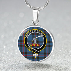 Elliot (Ellot) Modern Tartan Crest Circle Necklace
