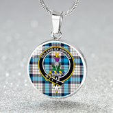 Ferguson Dress Blue (Dance) Tartan Crest Circle Necklace