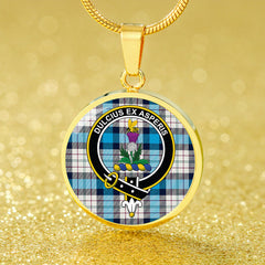 Ferguson Dress Blue (Dance) Tartan Crest Circle Necklace