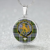 Firth of Tay (Gillies Dress) Modern Tartan Crest Circle Necklace
