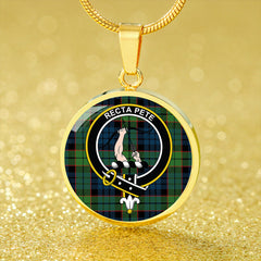 Fletcher Family Modern Tartan Crest Circle Necklace