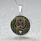 Forbes Old Weathered Tartan Crest Circle Necklace