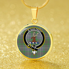 Fraser Green Ancient Tartan Crest Circle Necklace